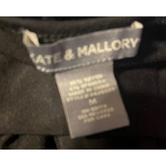 Kate & Mallory M Black Surplice Neck Faux Wrap Fringe Hem Midi Cocktail Dress - Picture 6 of 6